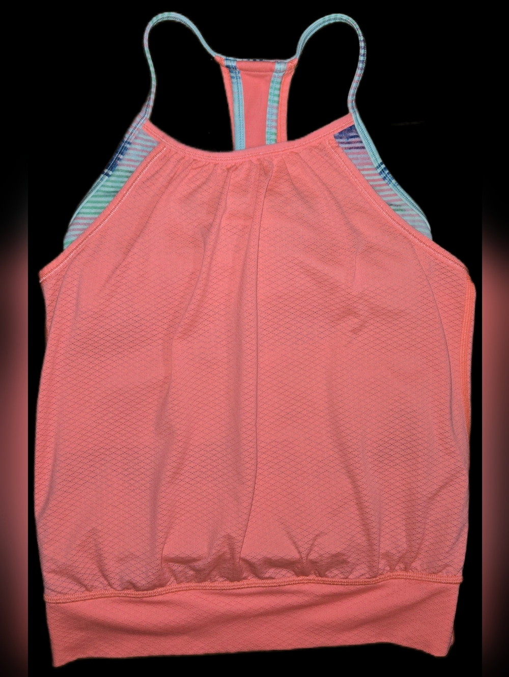 Size 8 Ivivva Coral Halter Athletic Tank with Striped Back Detail